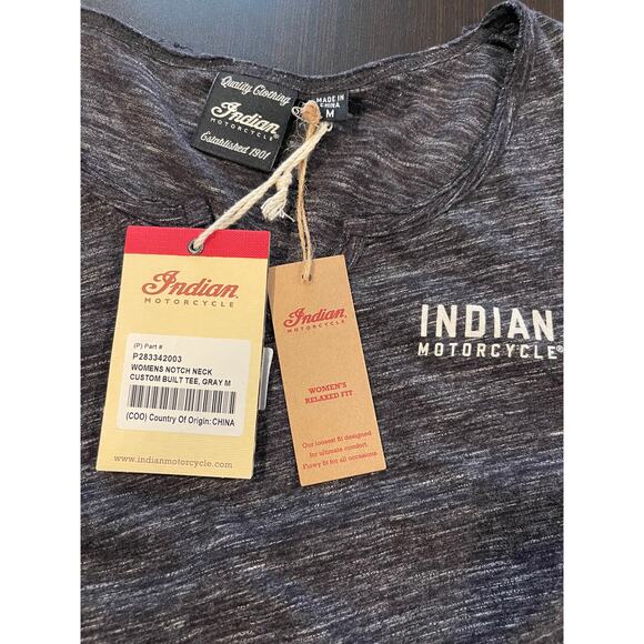 Indian Motorcycle Woman’s Dark Heathered Gray T-Shirt Medium - Picture 6 of 9